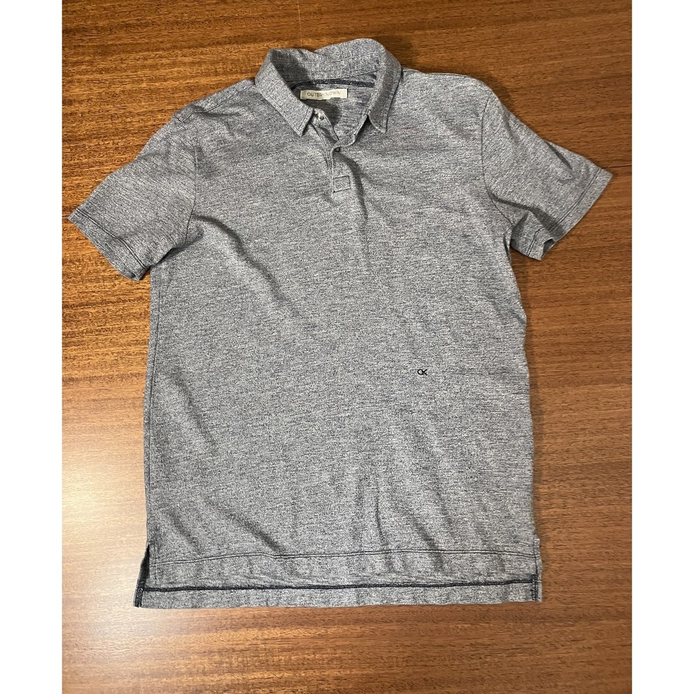 Outerknown Sojourn Polo Shirt Mens Medium Gray Heather Organic Cotton Casual